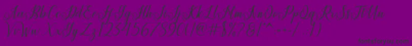 Princella-Schriftart – Schwarze Schriften auf violettem Hintergrund