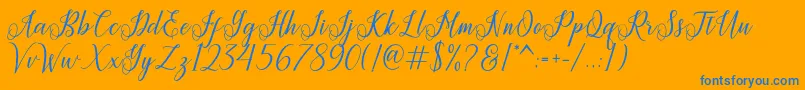 Princella Font – Blue Fonts on Orange Background