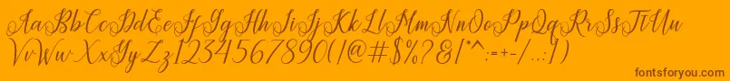 Princella Font – Brown Fonts on Orange Background