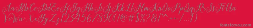 Princella Font – Gray Fonts on Red Background