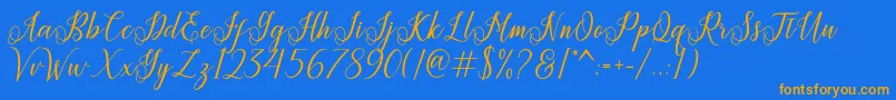 Princella Font – Orange Fonts on Blue Background