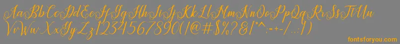 Princella Font – Orange Fonts on Gray Background