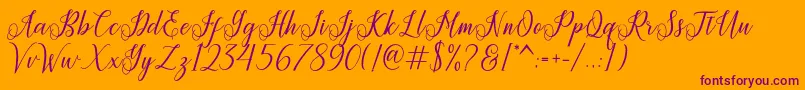 Princella Font – Purple Fonts on Orange Background