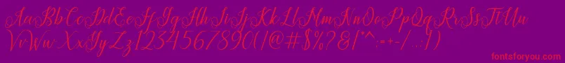 Princella Font – Red Fonts on Purple Background