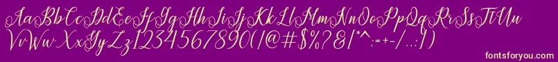 Princella Font – Yellow Fonts on Purple Background