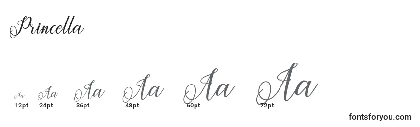 Princella Font Sizes