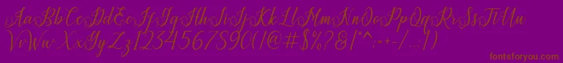 Princella-fontti – ruskeat fontit violetilla taustalla