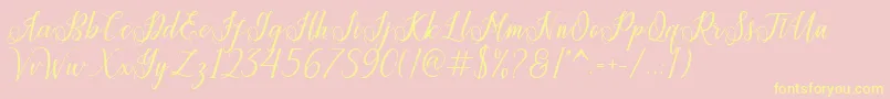 Princella Font – Yellow Fonts on Pink Background