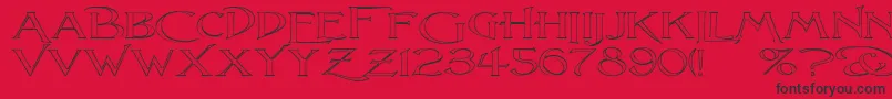 フォントLightfootO – 赤い背景に黒い文字
