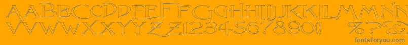 LightfootO-Schriftart – Graue Schriften auf orangefarbenem Hintergrund