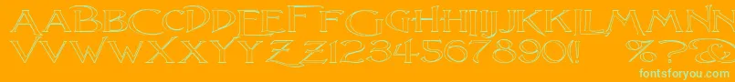 LightfootO Font – Green Fonts on Orange Background