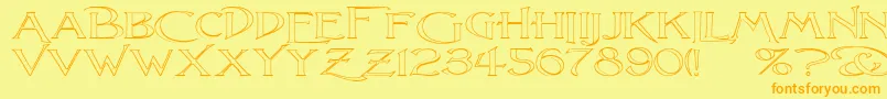 LightfootO Font – Orange Fonts on Yellow Background