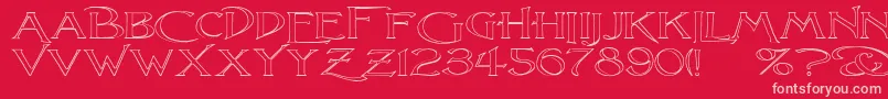 LightfootO Font – Pink Fonts on Red Background