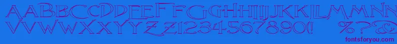 LightfootO Font – Purple Fonts on Blue Background