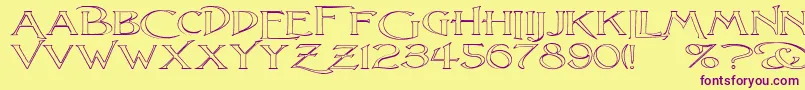 LightfootO Font – Purple Fonts on Yellow Background