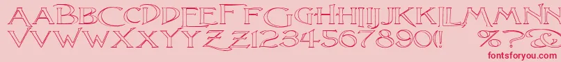 フォントLightfootO – ピンクの背景に赤い文字