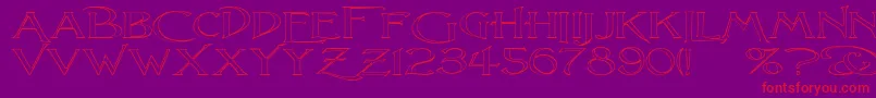 LightfootO Font – Red Fonts on Purple Background