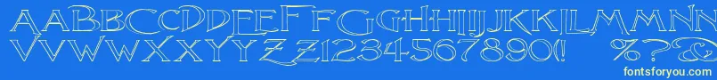 LightfootO Font – Yellow Fonts on Blue Background