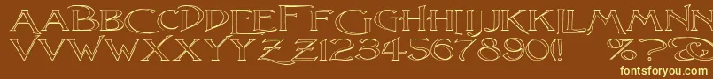 LightfootO Font – Yellow Fonts on Brown Background