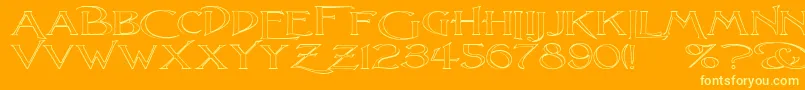 LightfootO Font – Yellow Fonts on Orange Background