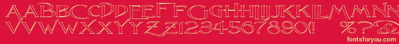 フォントLightfootO – 黄色の文字、赤い背景