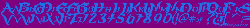 Шрифт PRINP    – синие шрифты на фиолетовом фоне