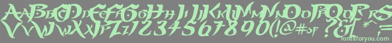 フォントPRINP    – 灰色の背景に緑のフォント