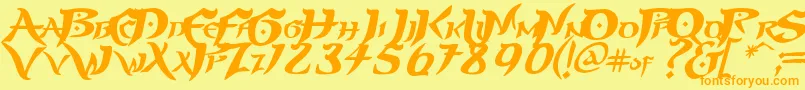 PRINP    Font – Orange Fonts on Yellow Background