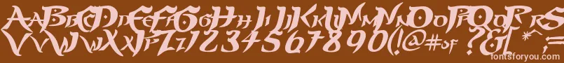 PRINP    Font – Pink Fonts on Brown Background
