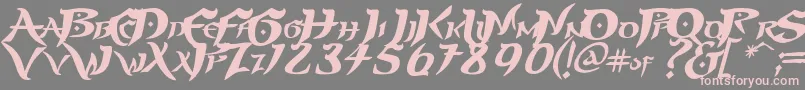 フォントPRINP    – 灰色の背景にピンクのフォント