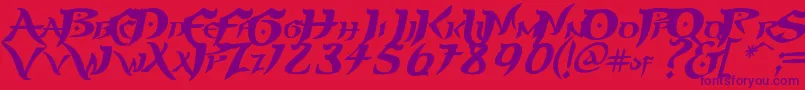 PRINP   -fontti – violetit fontit punaisella taustalla