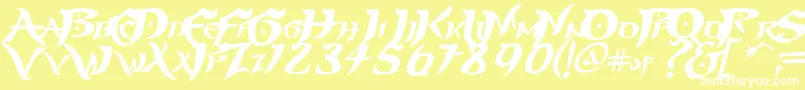 PRINP   -fontti – valkoiset fontit keltaisella taustalla