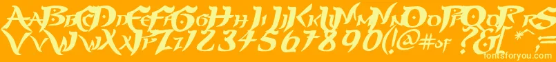 PRINP   -fontti – keltaiset fontit oranssilla taustalla