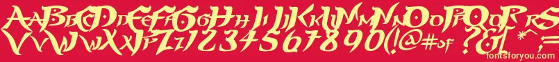 Шрифт PRINP    – жёлтые шрифты на красном фоне