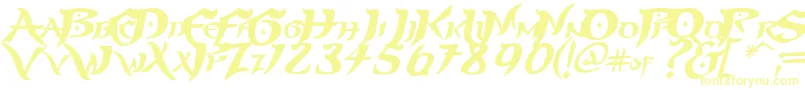 フォントPRINP    – 白い背景に黄色の文字