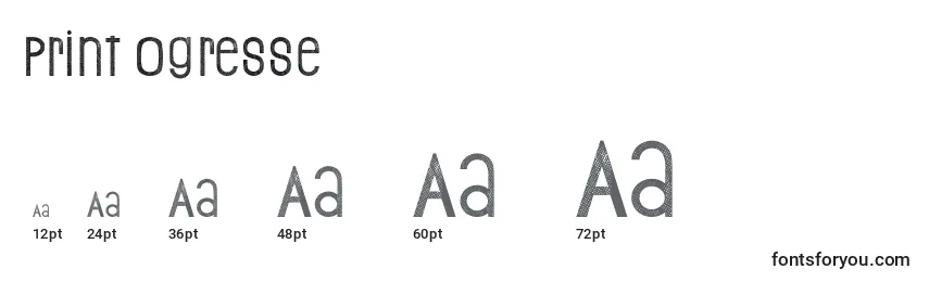 Print Ogresse Font Sizes