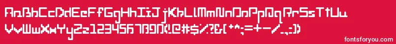 printable Font – White Fonts on Red Background