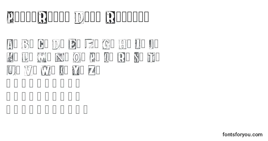 Fuente PrintRoom1 Demo Regular - alfabeto, números, caracteres especiales
