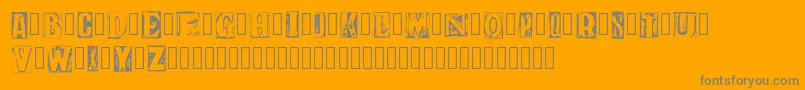 Więcej informacji o czcionce PrintRoom1 Demo Regular Czcionka PrintRoom1 Demo Regular – szare czcionki na pomarańczowym tle