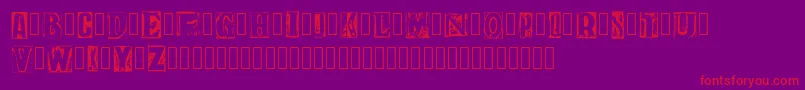 PrintRoom1 Demo Regular-Schriftart – Rote Schriften auf violettem Hintergrund