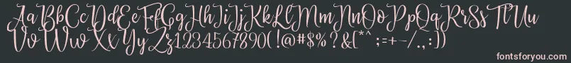 Priscilla Script Font – Pink Fonts on Black Background