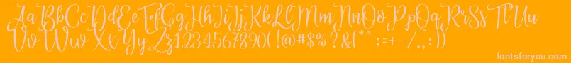 Priscilla Script Font – Pink Fonts on Orange Background