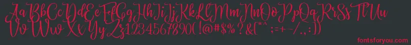 Priscilla Script Font – Red Fonts on Black Background