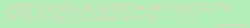 Priscilla Script Font – Pink Fonts on Green Background