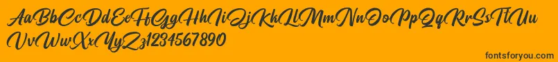 Pristyne DEMO Font – Black Fonts on Orange Background