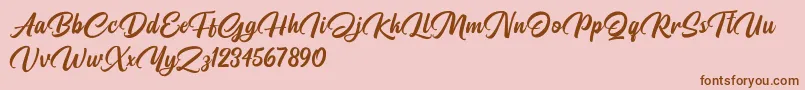 Pristyne DEMO Font – Brown Fonts on Pink Background