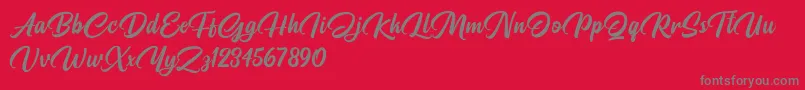 Pristyne DEMO Font – Gray Fonts on Red Background