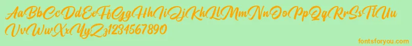 Pristyne DEMO Font – Orange Fonts on Green Background