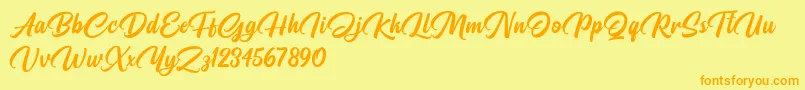 Pristyne DEMO Font – Orange Fonts on Yellow Background