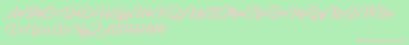 Pristyne DEMO Font – Pink Fonts on Green Background